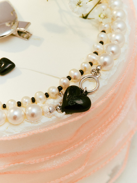 Point Heart Pearl Necklace_VH2313NE005B