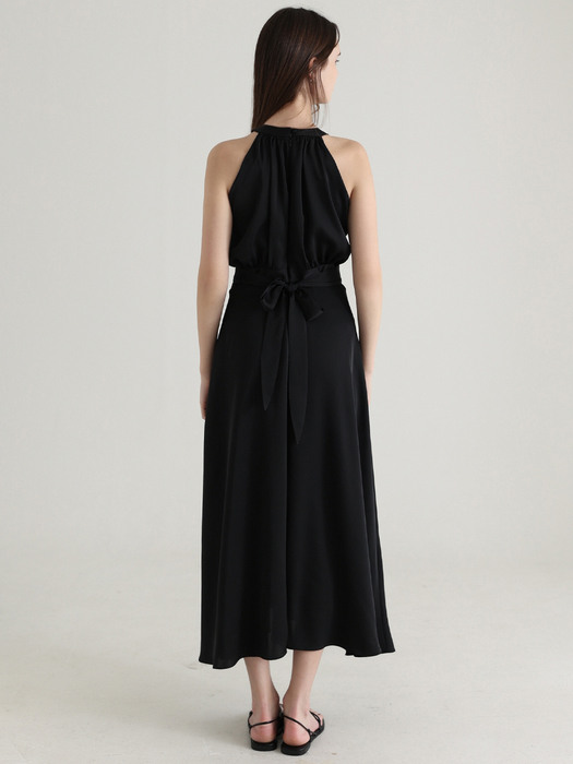 텐셀 블렌드 홀터넥 드레스(BLACK)