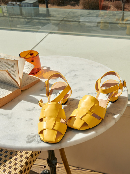 Monaco Fisherman Leather Sandals - Pop Yellow