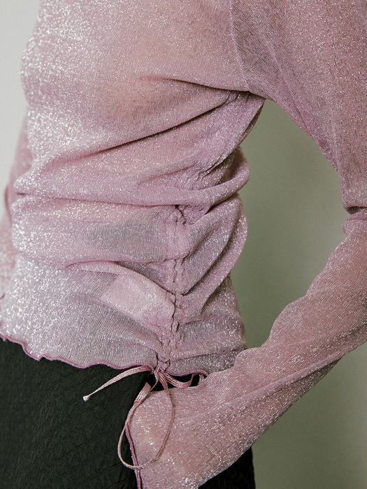 Glitter String Turtleneck Sleeve (pink)