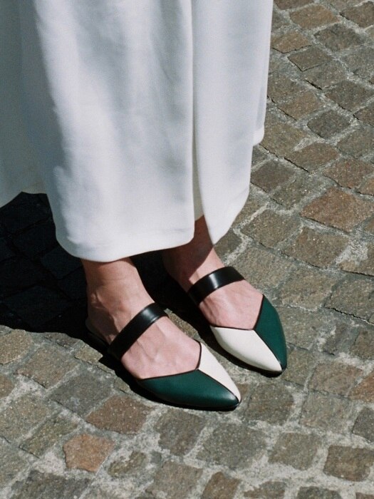 mondrian sandals (deep green)