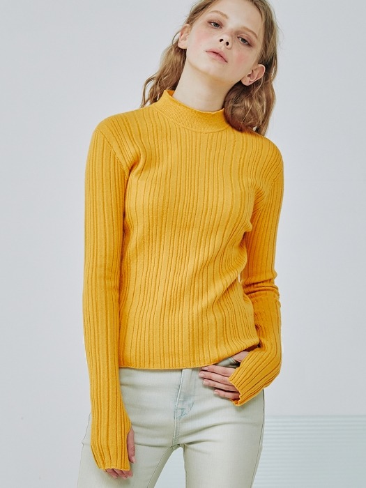 Whole garment knit pullover [Saffron]