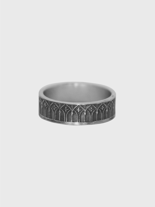 Gothic pattern etching couple ring(men)