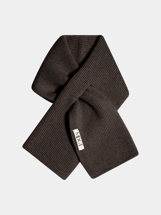 Classic Hole Scarf_Melange brown