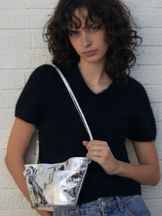 Petal mini shoulder bag (silver)