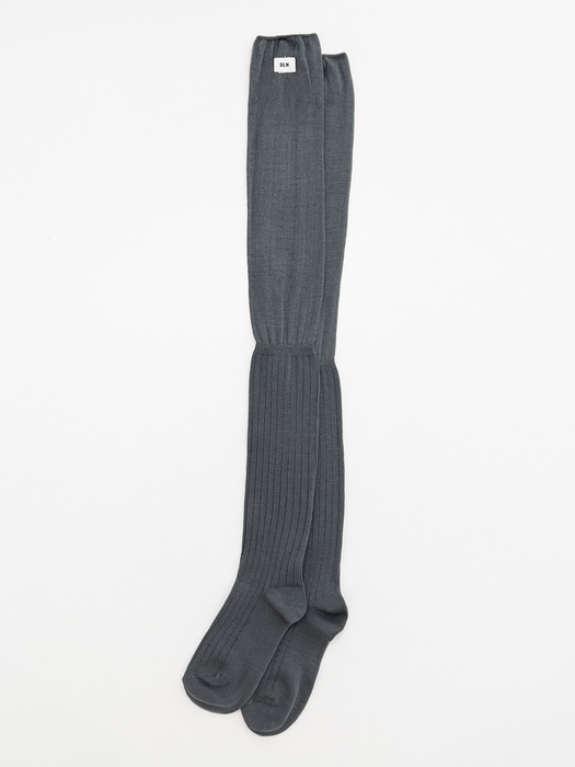 See through over knee socks (CHARCOAL)