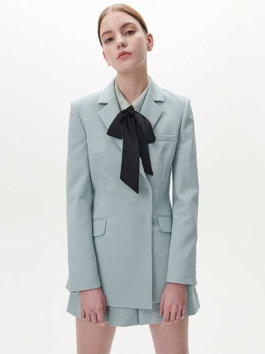 BELTED DOUBLE BREASTED JACKET - MINT