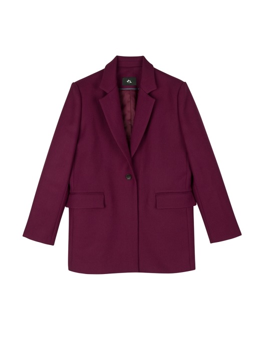 STRAGHT FIT SOLID JACKET_PLUM