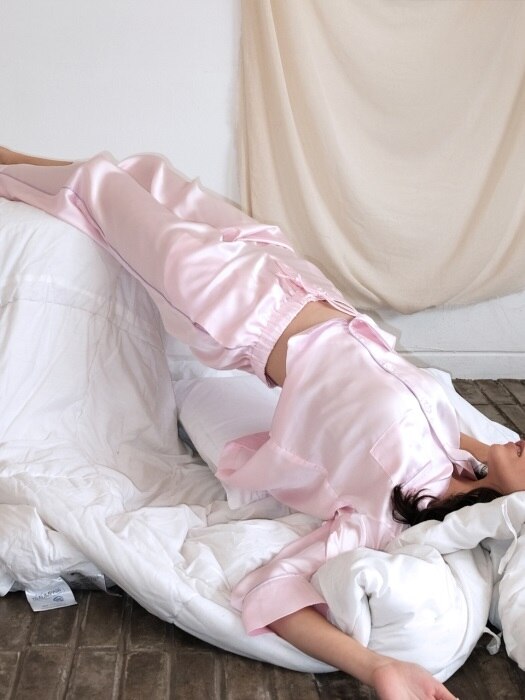 Pastel Long PJ Pants - Milky Pink