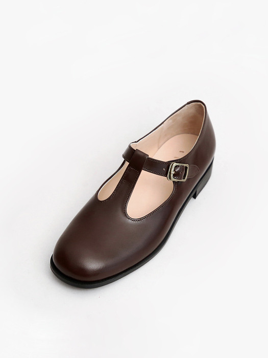 T-Mary Jane Shoes . Brown