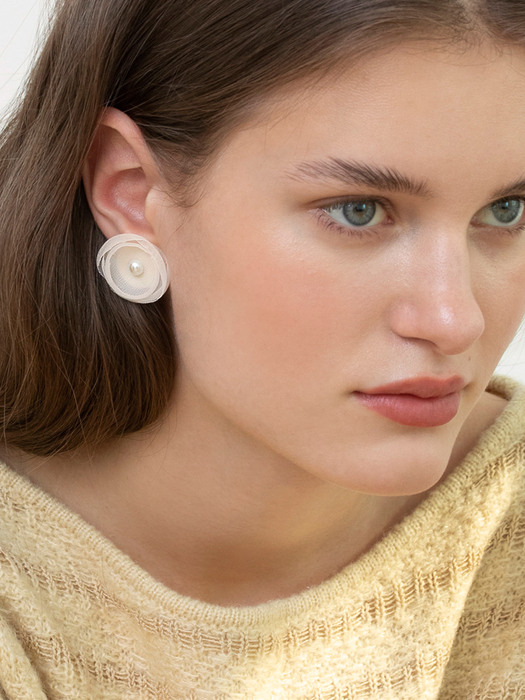 organza flower earrings