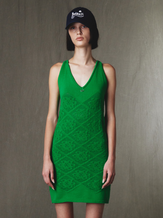 Knit Mini Dress Green