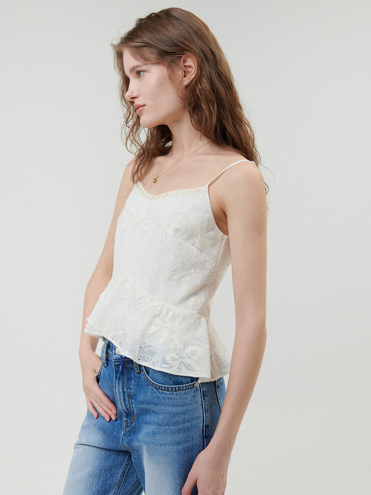 EMBROIDERY SLEEVELESS TOP_IVORY