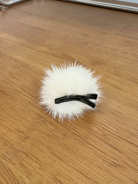 mink pompom hair pin