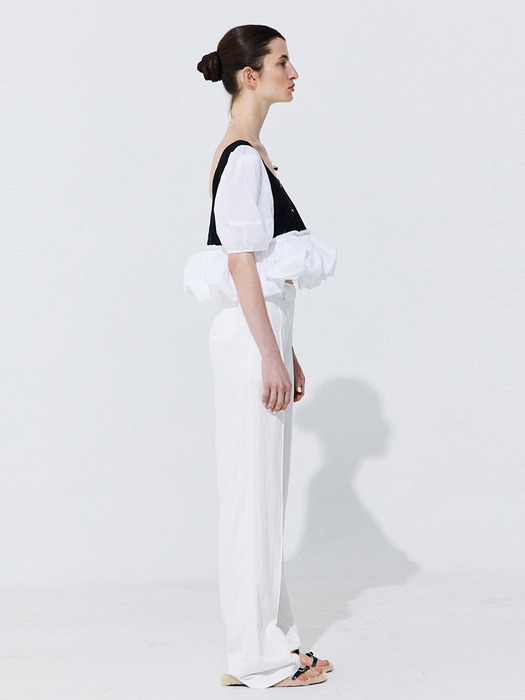Belted Straight Trousers_White