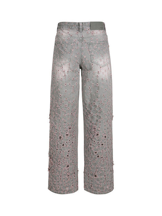 HOLE PUNCHED JEANS_PINK