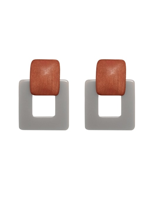 Clear Square Earring(grey)