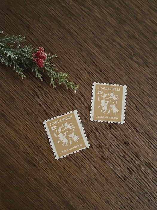 Christmas knit seal postcard, Jingle bells
