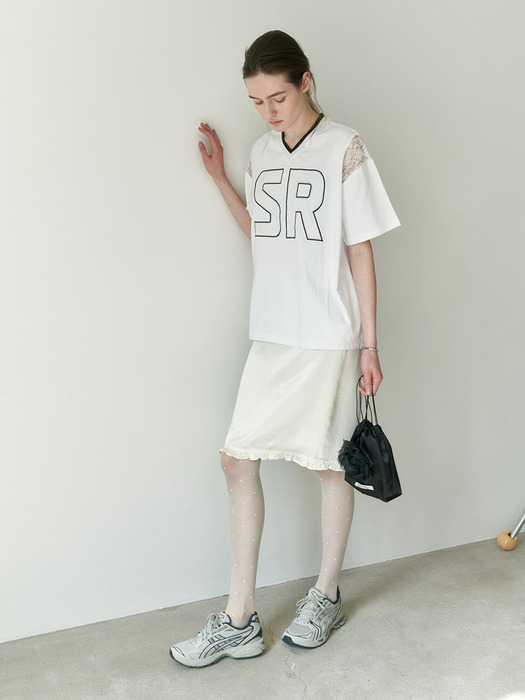 Rosie Ruffle Satin Skirts White_S241SK04