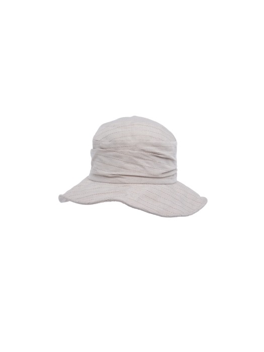 Natural volume bucket hat - Ivory linen