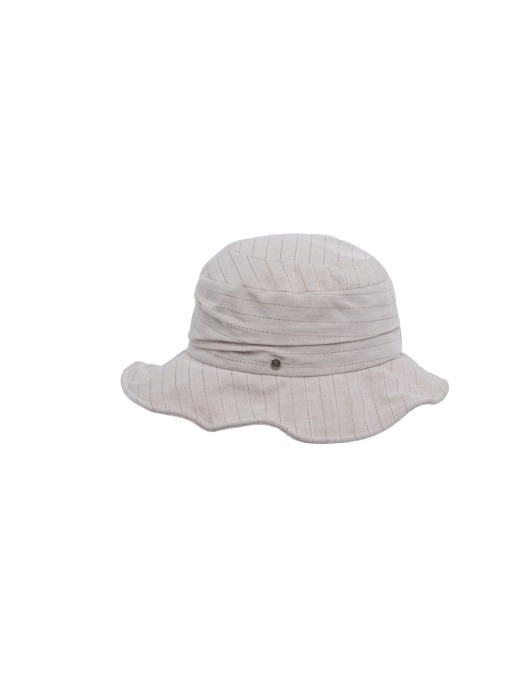 Natural volume bucket hat - Ivory linen