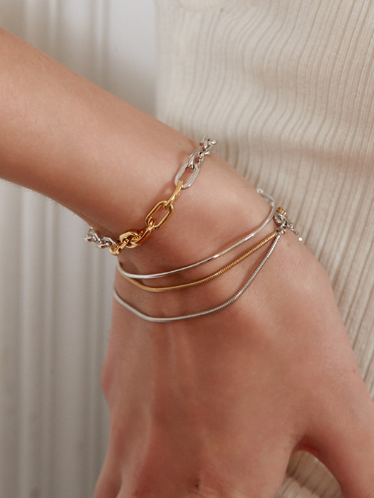 Boa chain two tone bracelet