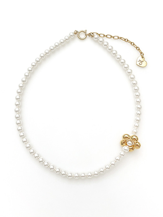 Wild Flower Pearl Necklace (Gold)