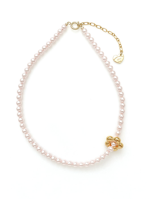Wild Flower Pearl Necklace (Gold)