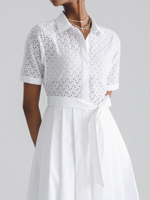 브로더리 앙글레즈 포플린 드레스(WHITE)