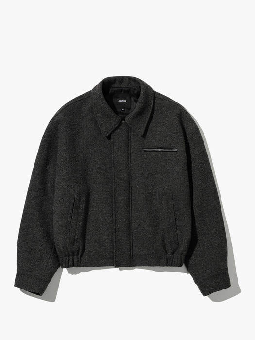 Wool Zip Jacket (Charcoal)
