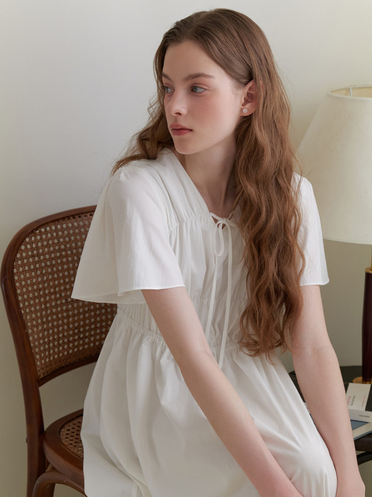 Due shirring dress (white)