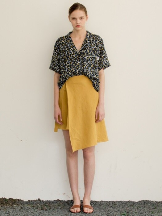 Linen wrap skirt (yellow)