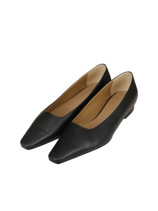 POINTED TOE FLATS (BLACK)