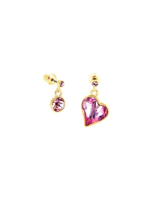 SWEET HEART DROP EARRINGS (PINK)