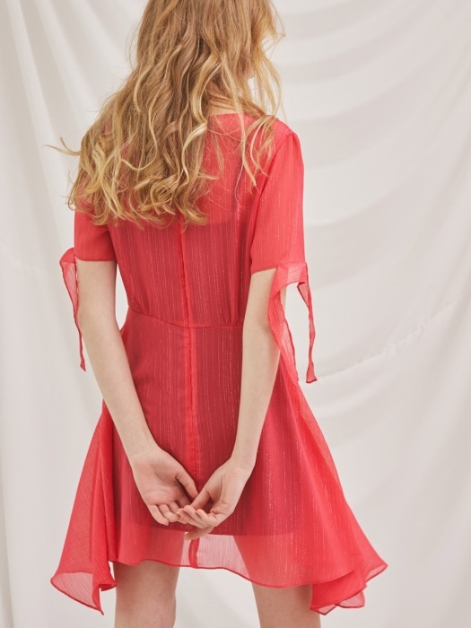 Side Ruffle String Dress_Pink