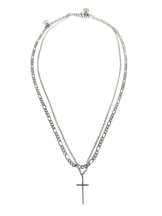 [Surgical_2 SET] Flat & Tiny Cross Necklace