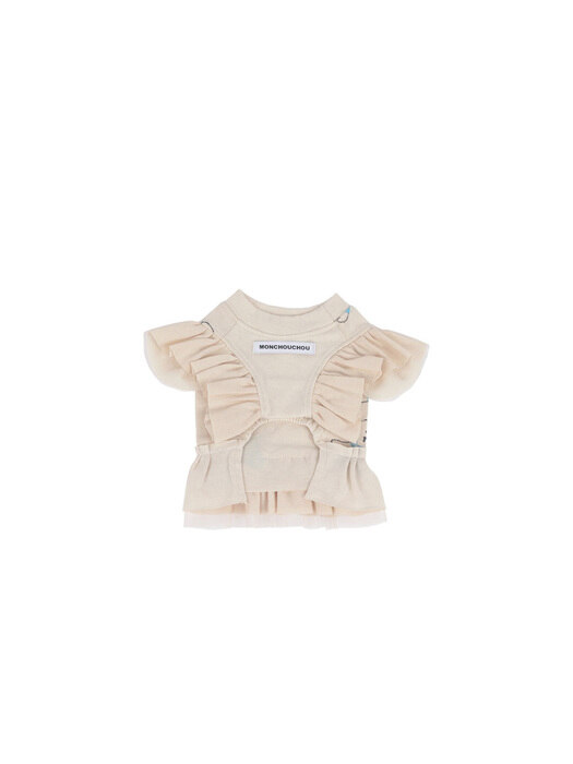 10yrs Young Dog Frill Top Beige