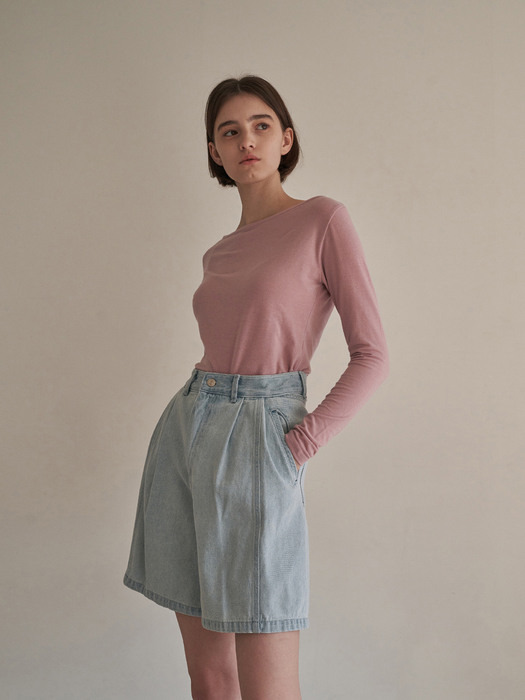 Daily boat neck tee - soft pink