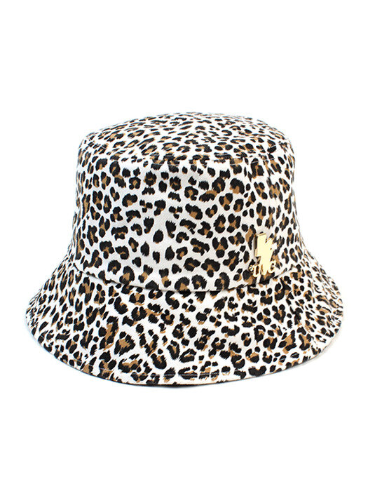 Side Thunder Leopard Ivory Bucket Hat 버킷햇