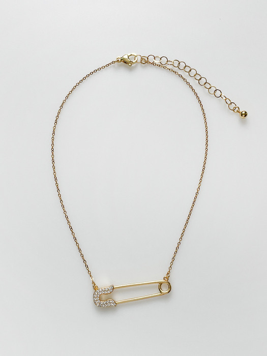 [단독]Safety pin necklace (2color)