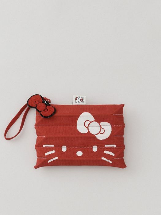 Lucky Pleats Knit Clutch S Hello Kitty Barbados Red