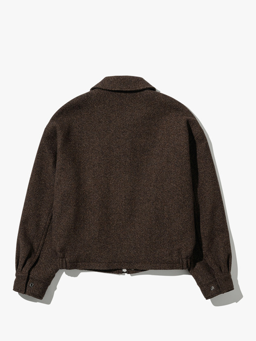 Wool Zip Jacket (Brown)