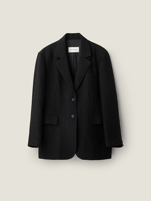 Twill overfit single jacket - Black