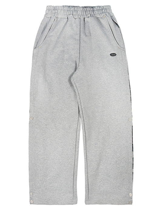 [CocaNButter] Transform Side Snap Colored Wide Pants_GRAY