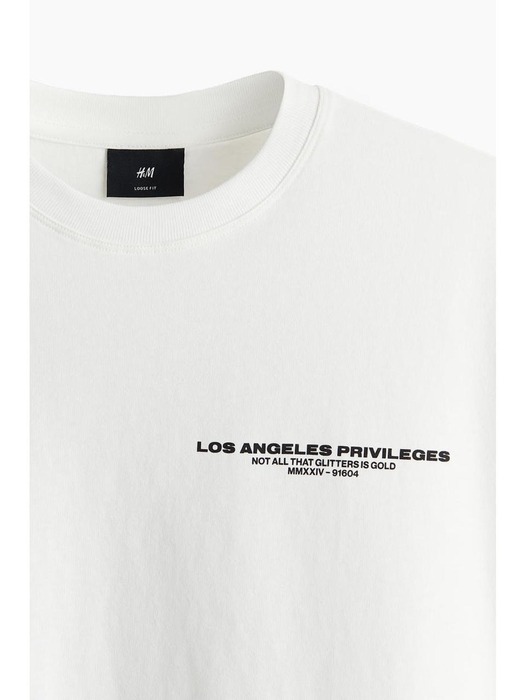 루즈핏 프린트 티셔츠 화이트/Los Angeles 1229321008