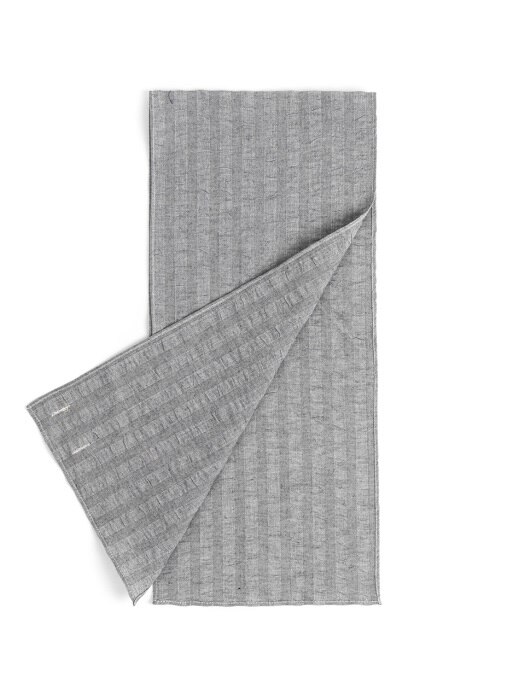 CREPE STRIPE SCARF (grey)