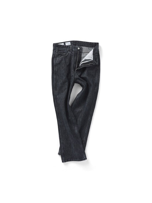 Flared Denim Pants Washed Black