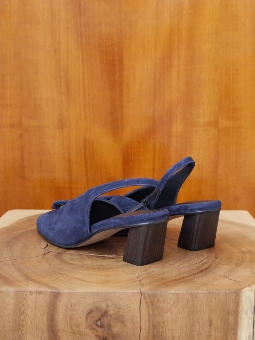 Double button sling back Navy