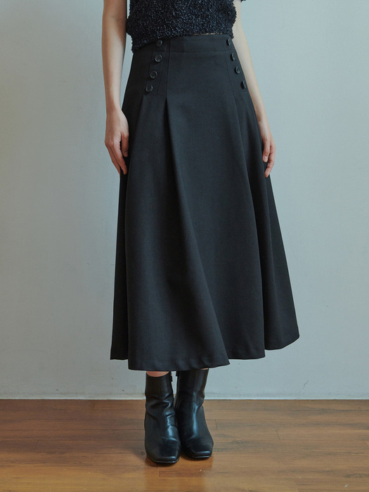 Moi button skirt (black)