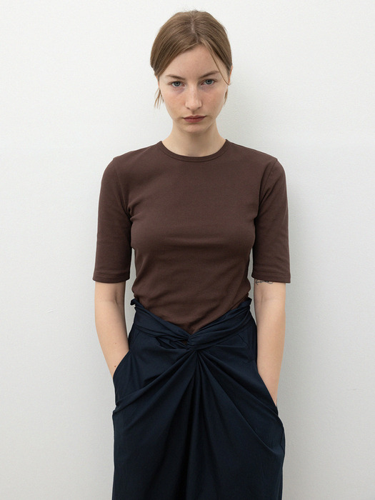 Back Knot T-Shirts_Brown